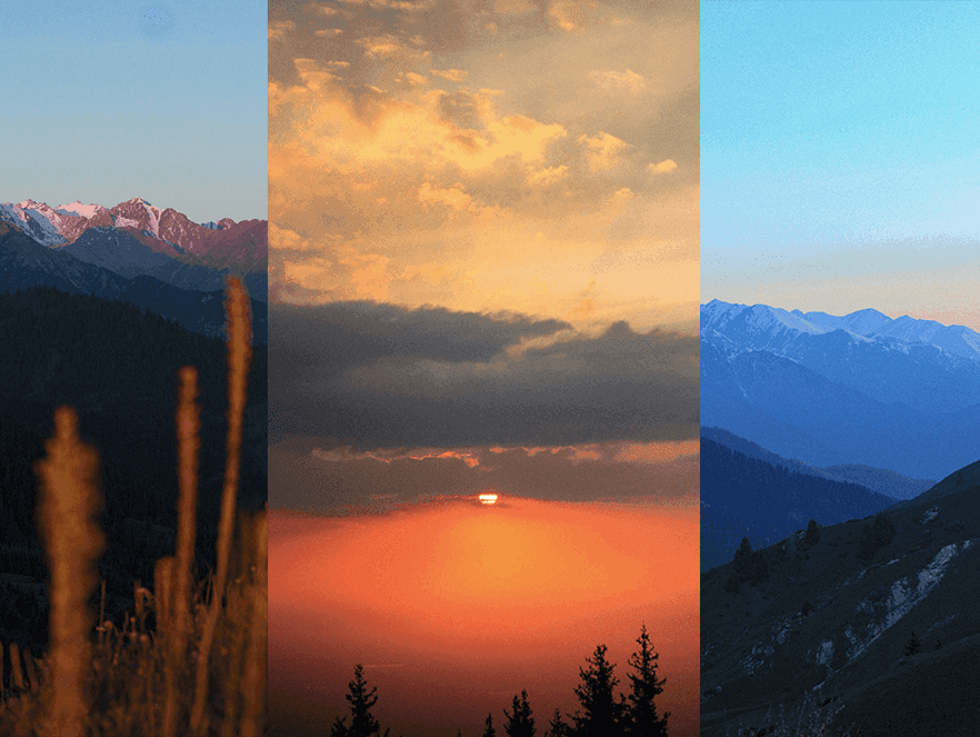 Collage of Ile-Alatau Mountains