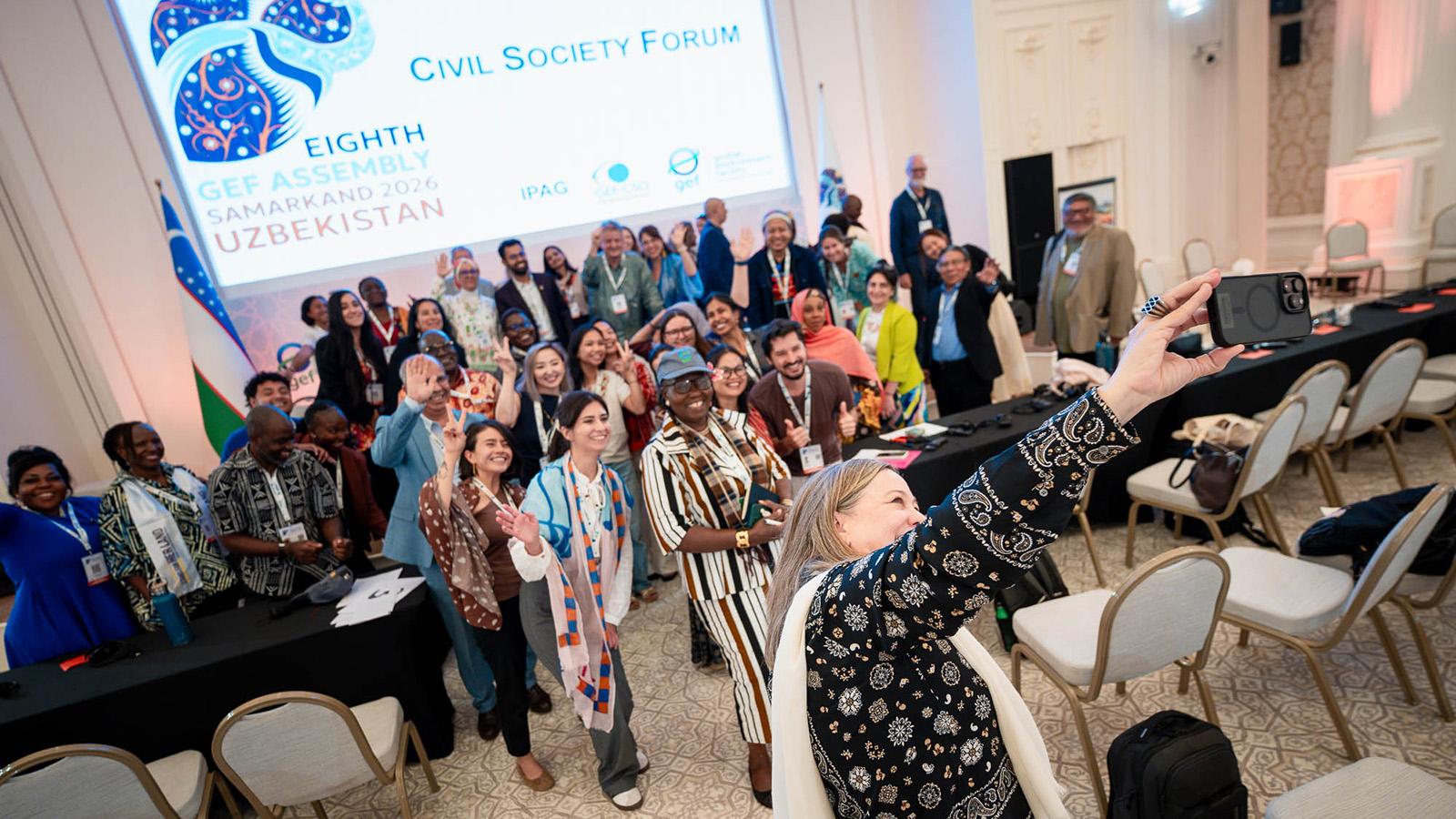 Group of people in a selfie